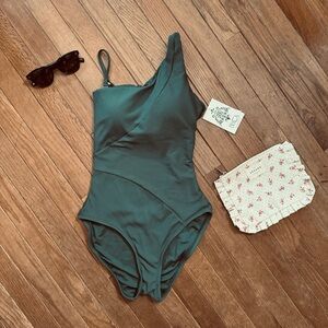 Becca green one peice bathing suit